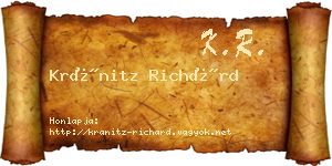Kránitz Richárd névjegykártya
