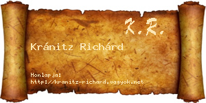 Kránitz Richárd névjegykártya